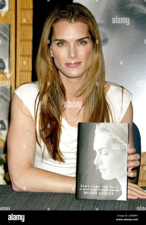 Brooke Shields At A Signing For Her New Book Down Came The Rain Stock