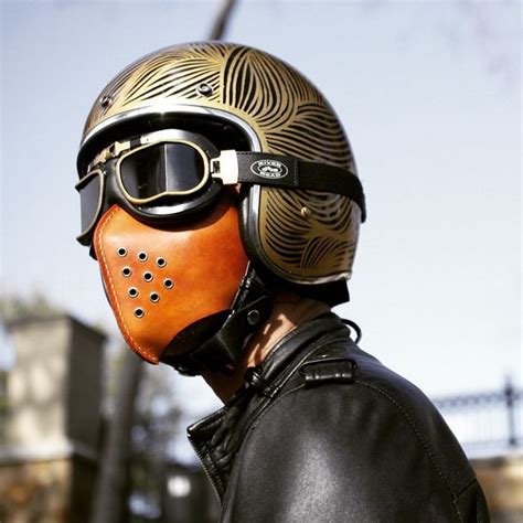 Moto Mask Helmet Vintage Helmet Leather Face Mask