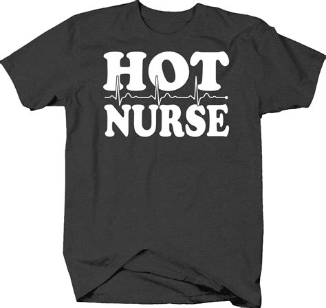 Hot Nurse Heartbeat Sexy Healthcare Pride Graphic Shirts Xlarge Dark Gray