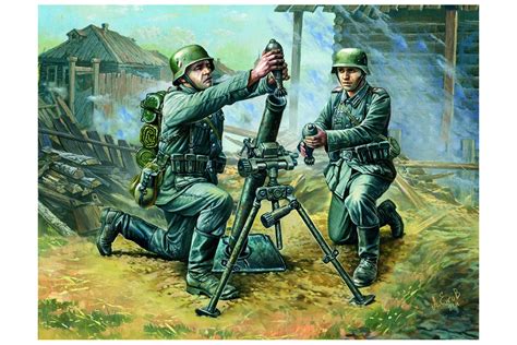 Zvezda Wargames Wwii Figurky 6111 German 81mm Mortar With