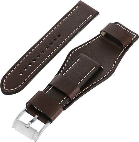 Fossil 22mm Leather Watch Band Color Dark Brown Model S221240