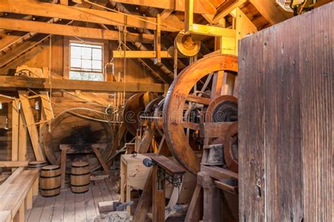 Inside Grist Mill Stock Photo Image Of Flour Fashioned 60037002