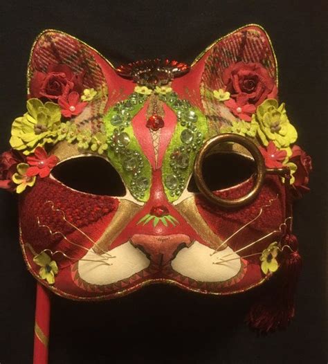 The Sophisticat Pretty Jewelled Cat Masquerade Mask Hand Etsy Uk
