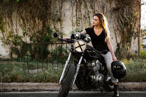 Attractive Girl Motorcycle Rider Posing Del Colaborador De Stocksy Dalton Campbell Stocksy