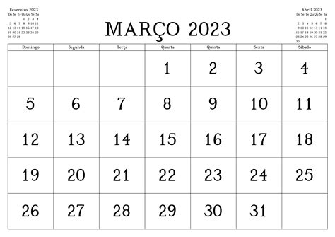 Calendário Março 2023 Para Imprimir Feriados Docalendario