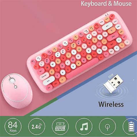 Mofii Trådløs Mini Candy Keyboard Mouse Combo Set Mix Color 24 G
