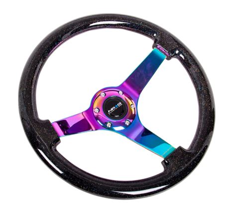 Nrg Reinforced Steering Wheel 350mm 3in Deep Classic Blk Sparkle W