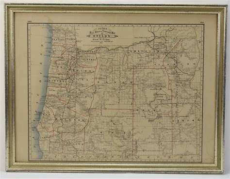 Crams Railroad And Township Map Of Oregon 1883 Sold At Auction On 5th