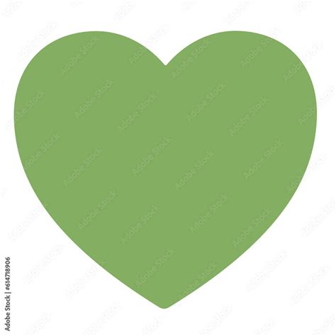 Green Heart Emoji Vector Icon A Classic Green Love Heart Emoji Used