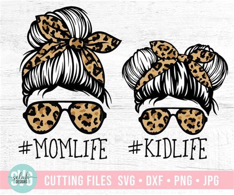 Momlife Svg Momlife Kidlife Matching Messy Bun Hair Svg Cut Etsy