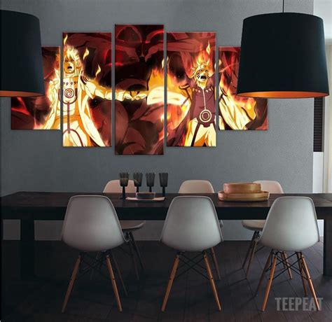 4th Hokage And Naruto 5 Piece Canvas Painting Nerd Decor Canvas
