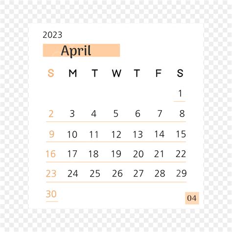 Calendar April 2023 Vector Design Images April 2023 Calendar Vector