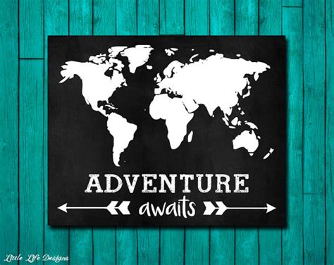 Adventure Awaits Map Sign Travel The World Travel Sign