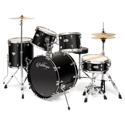 Ashthorpe 5 Piece Full Size Adult Drum Set With Remo Drumheads