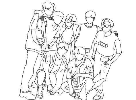 Bts Group Outline Drawing