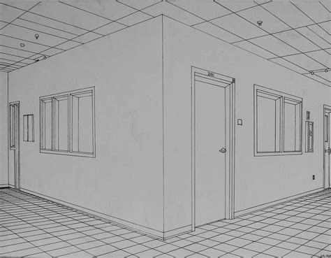 Two Point Perspective Hallway By Skywolf Jm On Deviantart Perspective