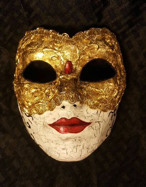 Full Face Mask Venetian Style Mask Gold Leaf Mask Vintage Swirly