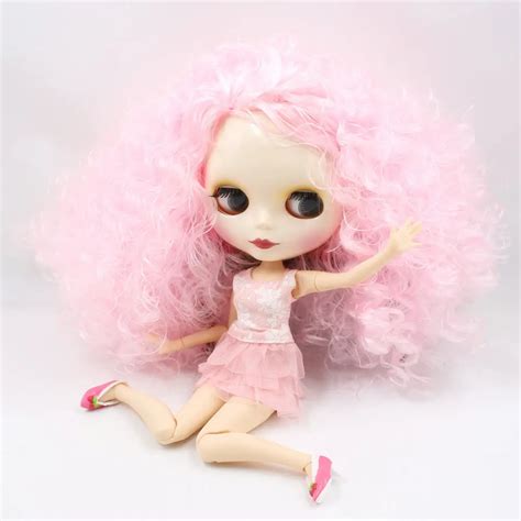 Blyth Nude Doll For Joint Body Pink Big Hair Factory Blqe For