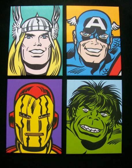 Jdtoonart Cartoon And Comic Pop Art Paintings The Avengers Set Of Four
