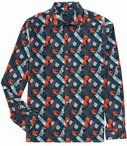 Perry Ellis Big Stretch Roadmap Print Long Sleeve Woven Shirt