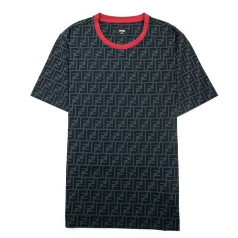 Fendi Ff Logo Print T Shirt Blackred Men From Onu Uk