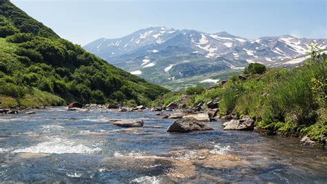 Russia Mountains River Stones Kamchatka Nature Wallpapers Hd