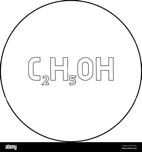 Chemical Formula C2h5oh Ethanol Ethyl Alcohol Icon In Circle Round