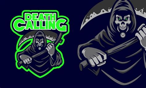 Premium Vector Scary Grim Reaper Holding The Death Scythe Sports Logo