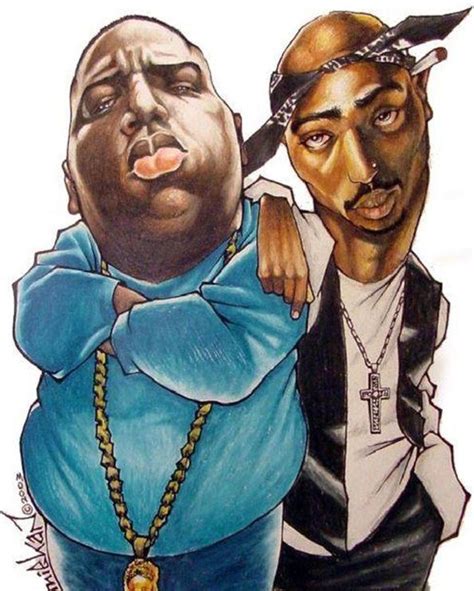 The Notorious B I G Tupac Shakur Caricature drole Hip hop Dessin animé