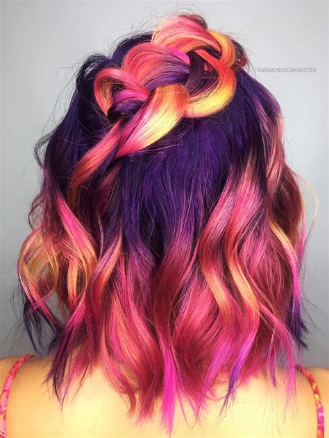 32 cute dyed haircuts to try right now cool hair color bright hair hair styles