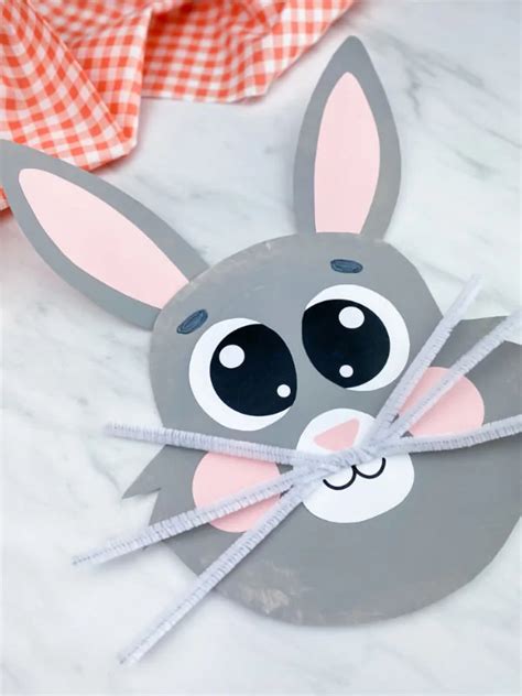 Paper Plate Bunny Craft In 2020 Bunny Crafts Bunny Ears Template