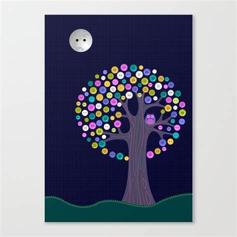 Button Tree Canvas Print By Gilleanlazelle Society6 Button Tree