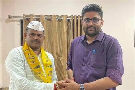 gujarat assembly polls after denied ticket two time bjp mla kesarisinh solanki joins aap
