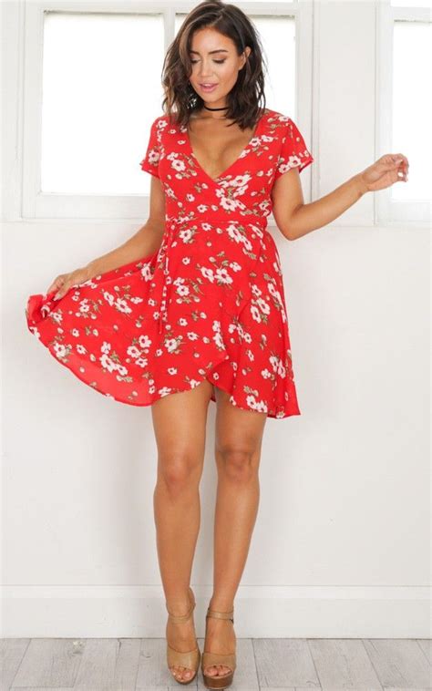 At Ease Dress In Red Floral Showpo Red Dress Outfit Floral Dress Summer Floral Dresses Long