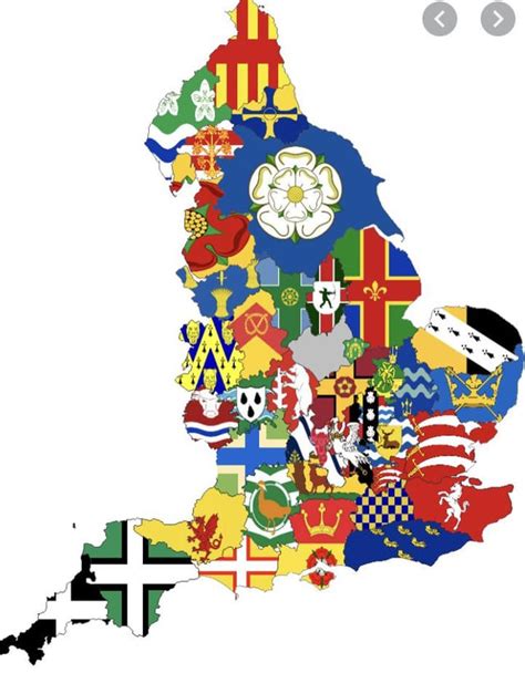 Flag Map Of Counties Of England Greater London Not Included Rmaps