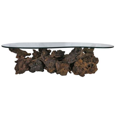 Rimdoc triangle glass coffee tablemid. Driftwood Base Coffee Table with Freeform Glass Top at 1stdibs