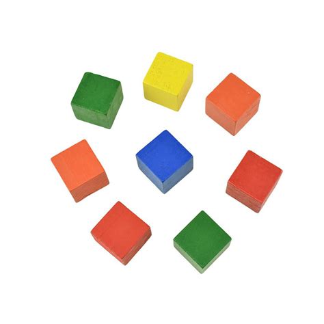 Colorful Wooden Cube Blocks 1 Inch 8 Piece