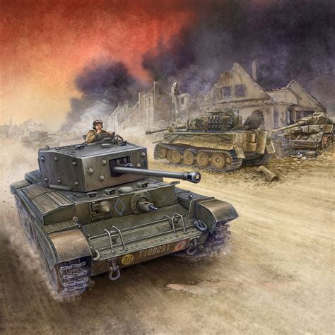 Vincent Wais Military Art British Cromwell Tank Battle Of Villers