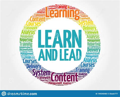 Learn And Lead Circle Word Cloud Stock Illustration Illustration Of