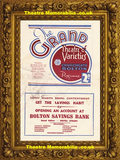 Bolton Grand Theatre Variety Show 1947 Theatre Memorabilia