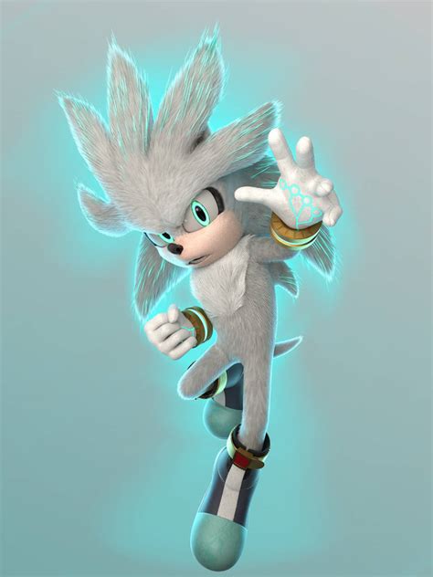 Silver The Hedgehog Movie Style Model Render 5 By Glitchedlizardda