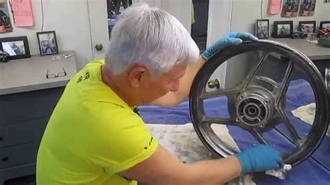 Preparing A Motorcycle Wheel For Refinishing Youtube