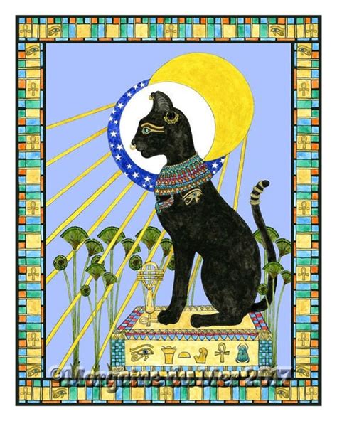 bast bastet egyptian cat goddess print feline mythology sun etsy bastet goddess egyptian cat