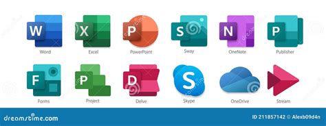 Set Icons 01 Of 02 Microsoft Office 365 Editorial Photography