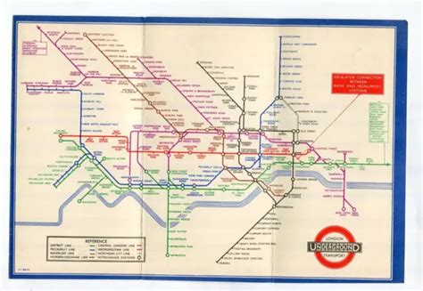 London Transport Underground Railway Map No 1 1936 H C Beck Folded