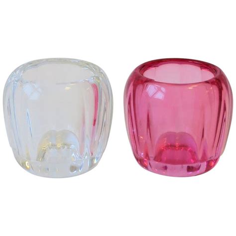 Pink And Clear Crystal Votive Candle Holders By Villeroy And Boch For Sale At 1stdibs