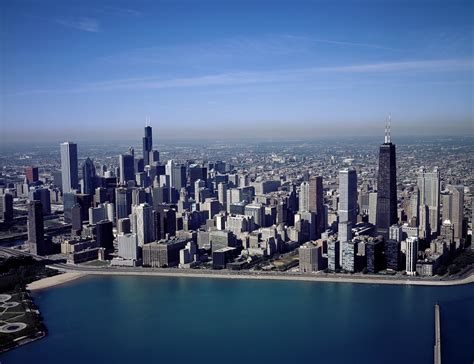 Aerial view of skyline, Chicago, Illinois - PICRYL Public Domain Search