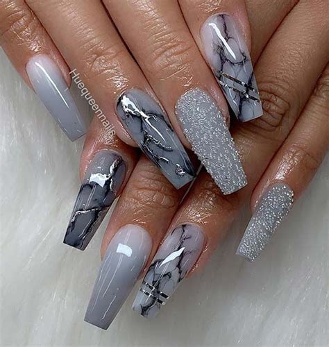 43 Jaw Dropping Ways To Wear Marble Nails Page 4 Of 4 Stayglam Grey