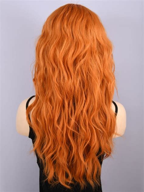 Natural Long Curly Synthetic Wig With Bangs Shein Uk