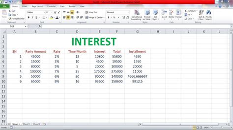 Payments And Interest Calculate In Excel Excel Tutorial Advance